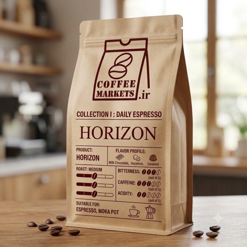 قهوه اسپرسو Horizon CoffeeMarkets دانه قهوه Horizon Blend خرید قهوه اسپرسو Horizon بسته قهوه Horizon 250 گرمی Horizon Espresso Blend CoffeeMarkets